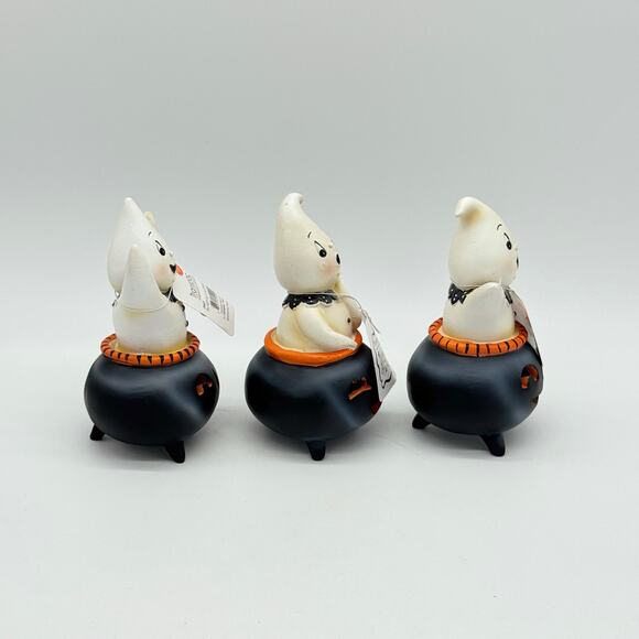 3 Johanna Parker Transpac Mini Cauldron Ghosts Light Up Halloween Set NEW - Picture 3 of 9